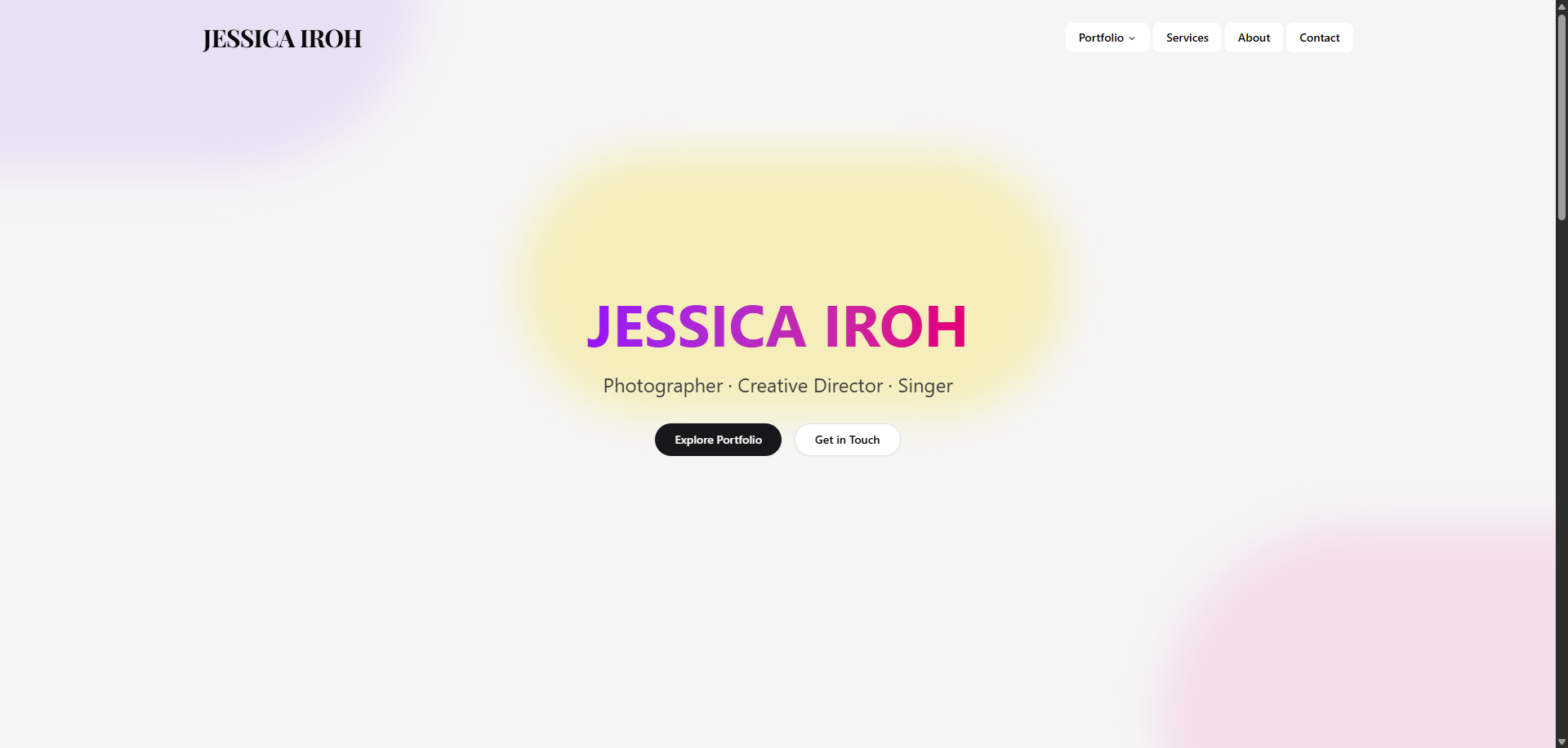 Jessica Iroh - A Digital Identity for a Multi-Disciplinary Artist