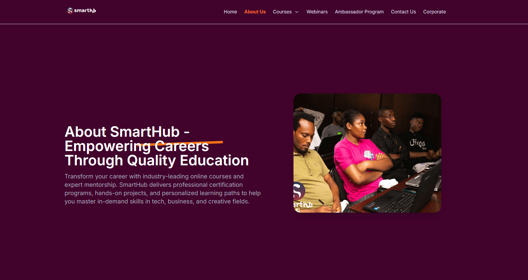 SmartHub Academy Website - Image 1