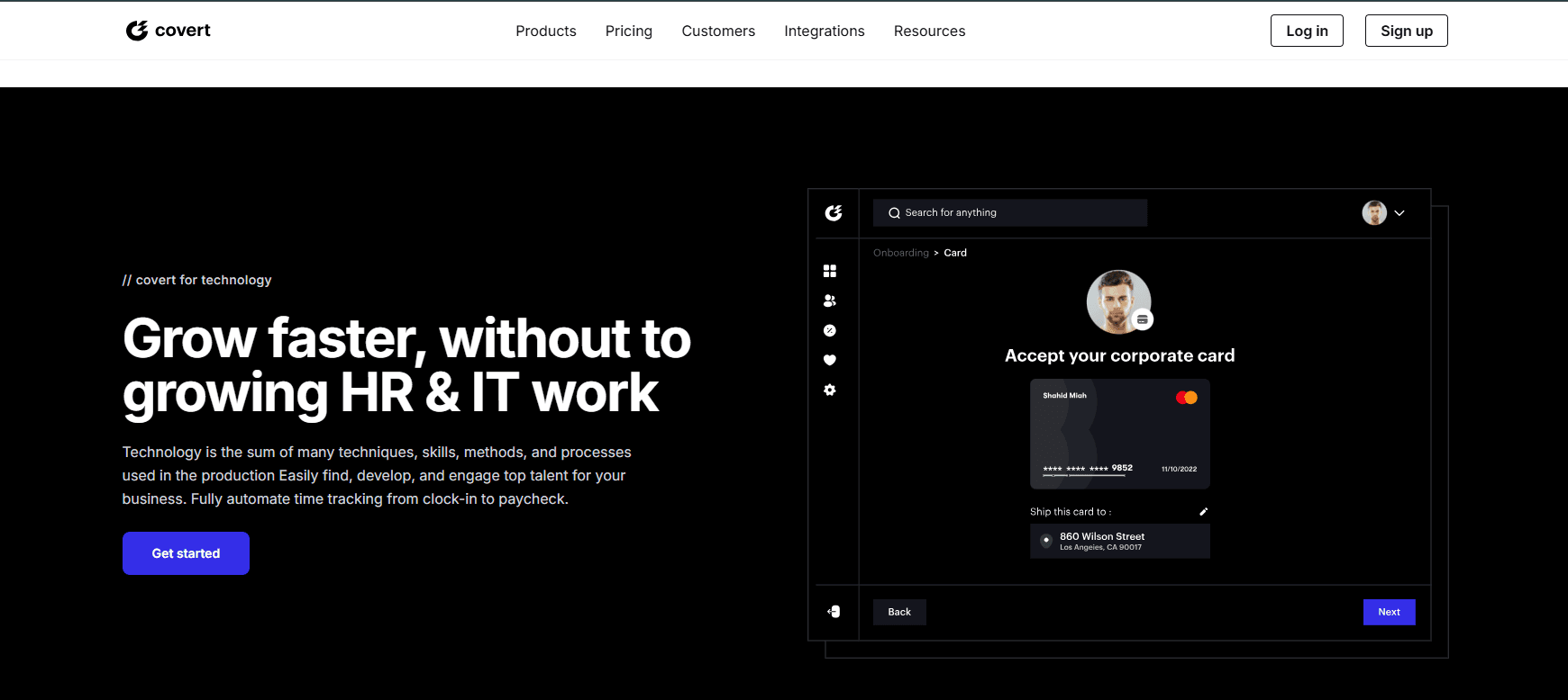 Covert HR Platform Landing Page - Image 1